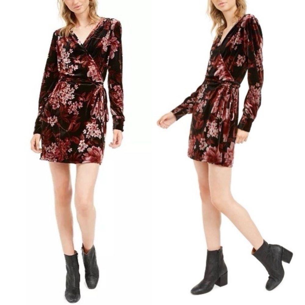 LEYDEN Velvet Wrap Dress